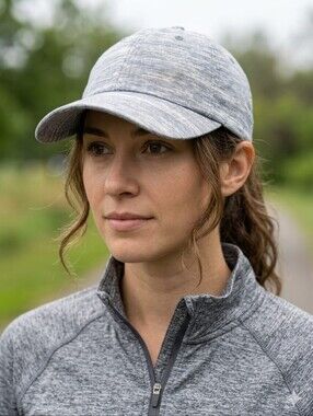 Ponyflo Gray Space Dye Ponytail Messy Bun Hat Adjustable Cap